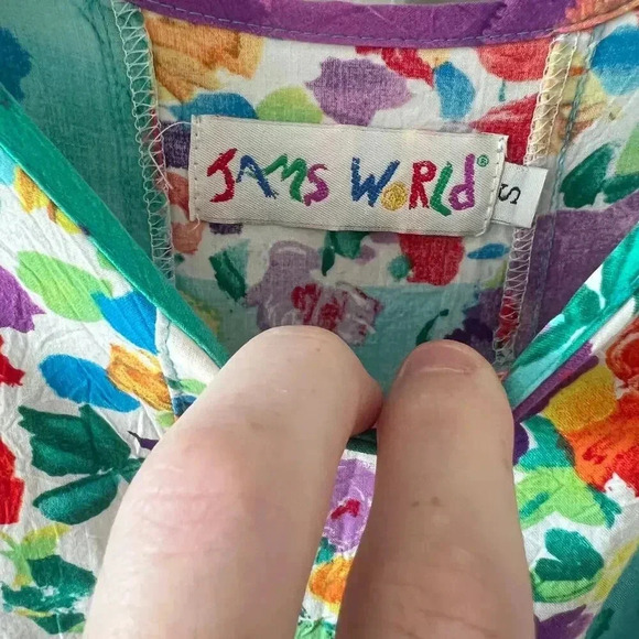 756 JAMS WORLD Tie Dye Print Midi Dress Size Small Color Blue - Picture 4 of 6